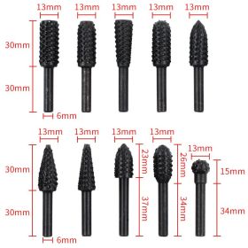 Rotating Burrs Black Spiked Club Woodworking Rotating Burrs Electric Cosplay Cutting Tool Grinding Head