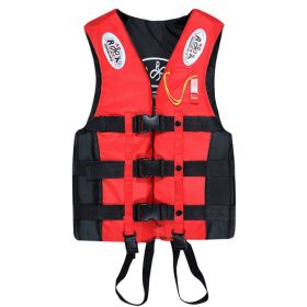 Children Swimming Buoyancy Vest Oxford Cloth Buoyancy Vest Adult Rescue Suit (Option: Red-2XL)