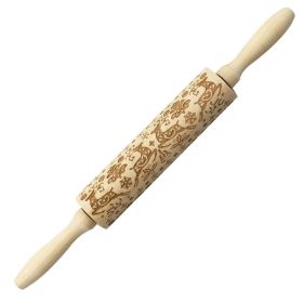 Christmas Milu Printing Rolling Pin (Option: JM02021-Rolling Pin)