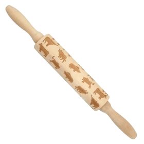 Christmas Milu Printing Rolling Pin (Option: JM01690-Rolling Pin)