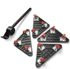 Plastic Convenient Furniture Moving System Weight Carrier With Pry Type Heavy Furniture Mobile Roller Set (Option: 10047A-5 Piece Reinforced Triangle)