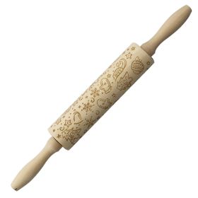 Christmas Milu Printing Rolling Pin (Option: JM02024-Rolling Pin)