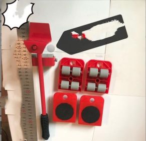 Plastic Convenient Furniture Moving System Weight Carrier With Pry Type Heavy Furniture Mobile Roller Set (Option: 9092-5 Piece Set)