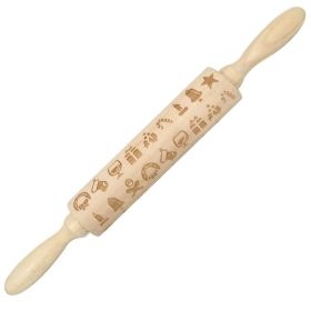 Christmas Milu Printing Rolling Pin (Option: JM01687-Rolling Pin)