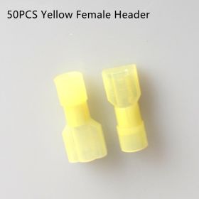 Insulation Joint Wire Connector Wiring Terminal Male And Female Plug (Option: 50PCS Yellow Female Header)