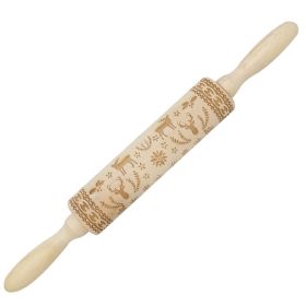 Christmas Milu Printing Rolling Pin (Option: JM01688-Rolling Pin)