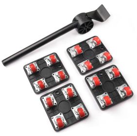 Plastic Convenient Furniture Moving System Weight Carrier With Pry Type Heavy Furniture Mobile Roller Set (Option: 10047-5 Piece Set Reinforced Square)